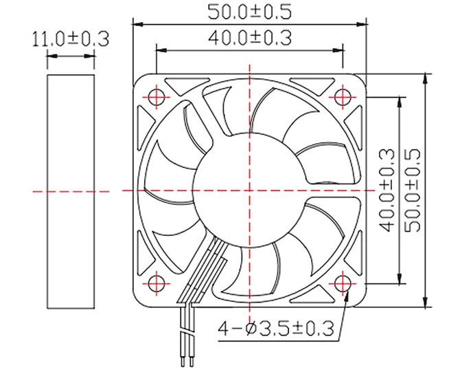3D Printer Cooling Fan 2510 3010 4010 5010 6015 mm With 2Pin Dupont Wire Cooler 30cm Wire DC 5V 12V 24V Multiple Options.