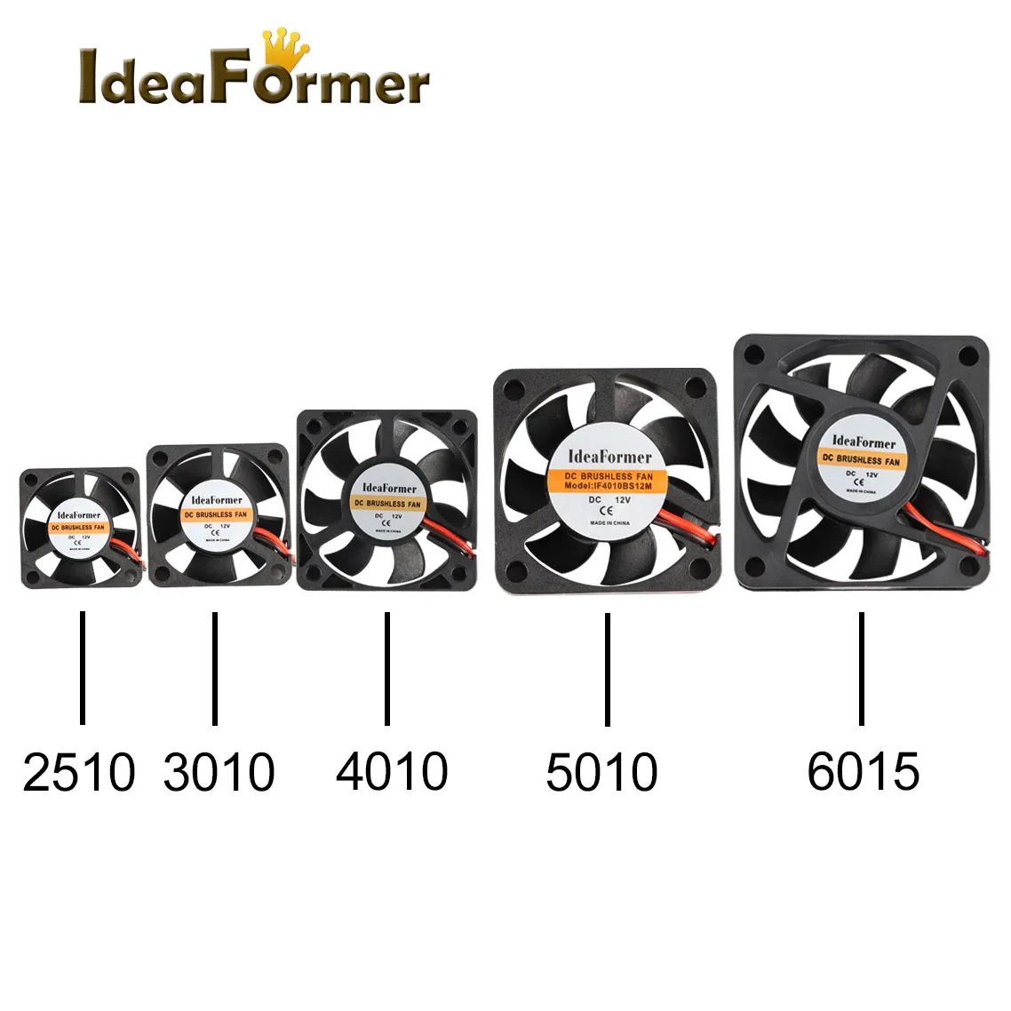 3D Printer Cooling Fan 2510 3010 4010 5010 6015 mm With 2Pin Dupont Wire Cooler 30cm Wire DC 5V 12V 24V Multiple Options.