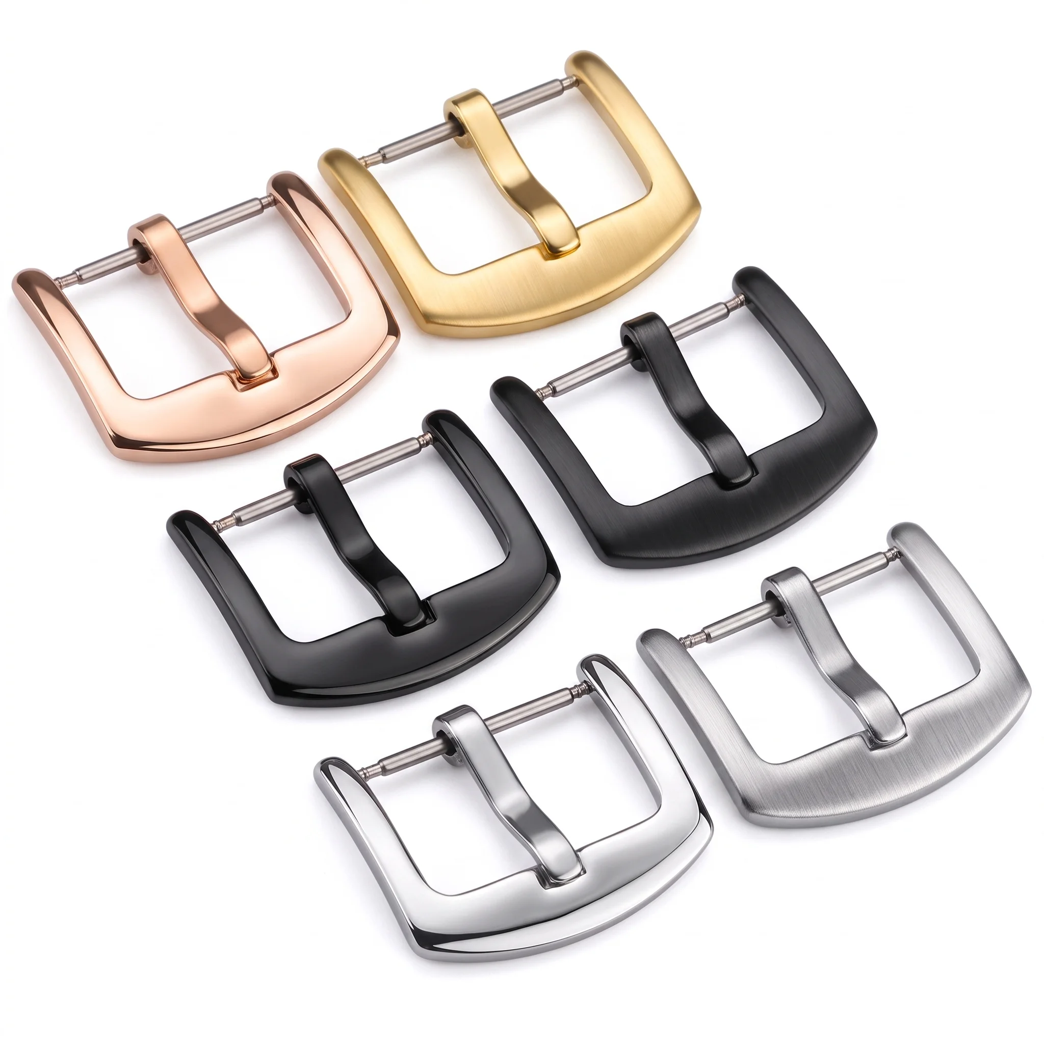 Metal Watch Band Buckle 16 18 20 22 24mm Men Watchband Strap Silver Black Gold Stainless Steel Clasp Accessories