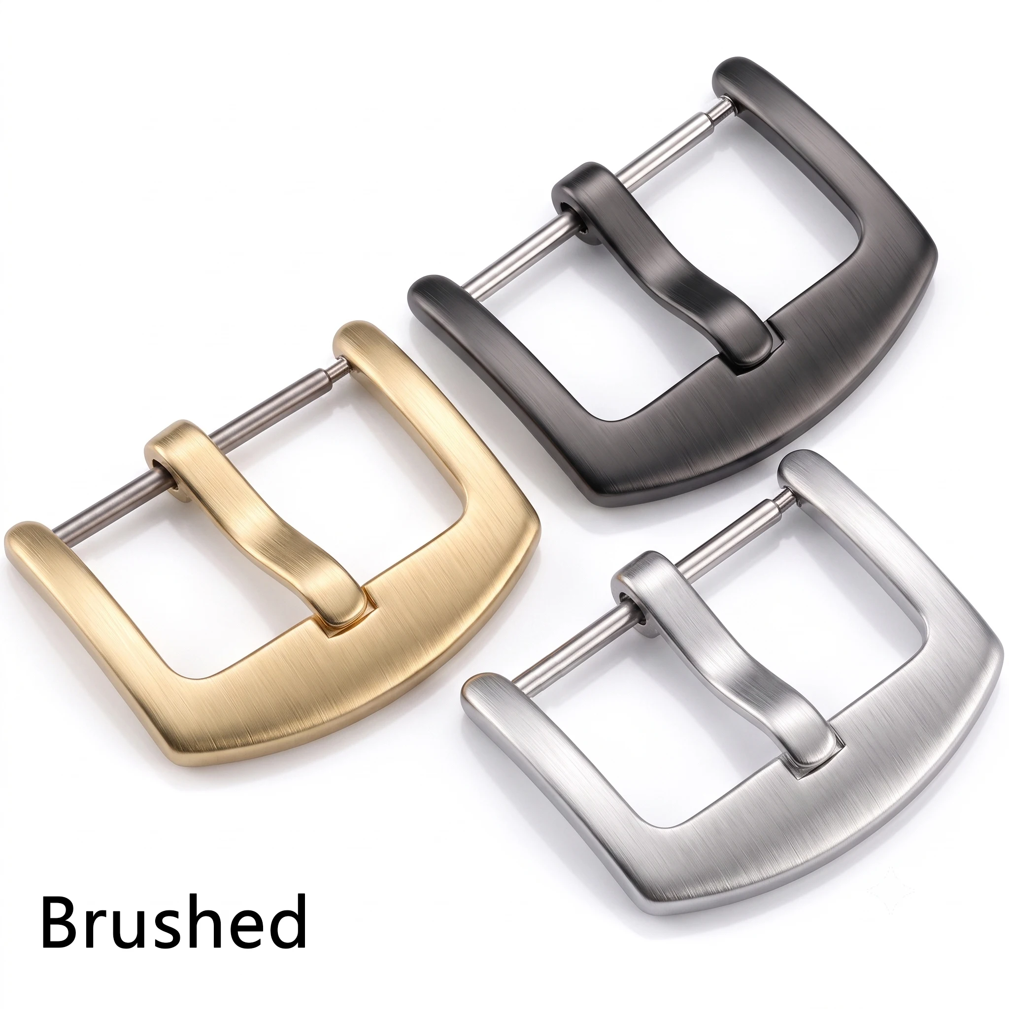 Metal Watch Band Buckle 16 18 20 22 24mm Men Watchband Strap Silver Black Gold Stainless Steel Clasp Accessories