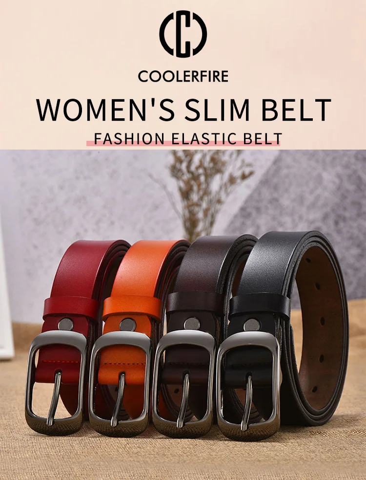 Women's Strap Casual All-Match Women Brief Genuine Leather Belt Women Strap Pure Color Belts Top Quality Jeans Belt WH001