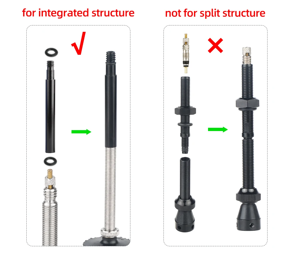 Bicycle 1Pair Presta Valve Extender W/ Cap CNC Aluminum Alloy Anodized F/V Extension for Fixed Road Bike Rims 50mm 60mm