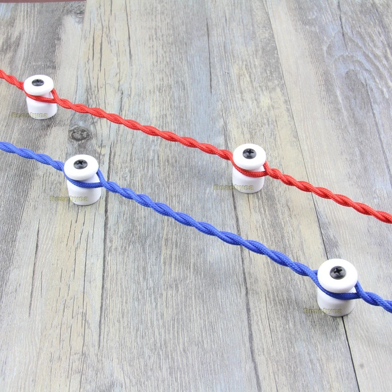 5 Pieces 10 Pieces 50 Pieces Porcelain Insulator Ceramic Wiring Guider Fixings With Expansion Screws
