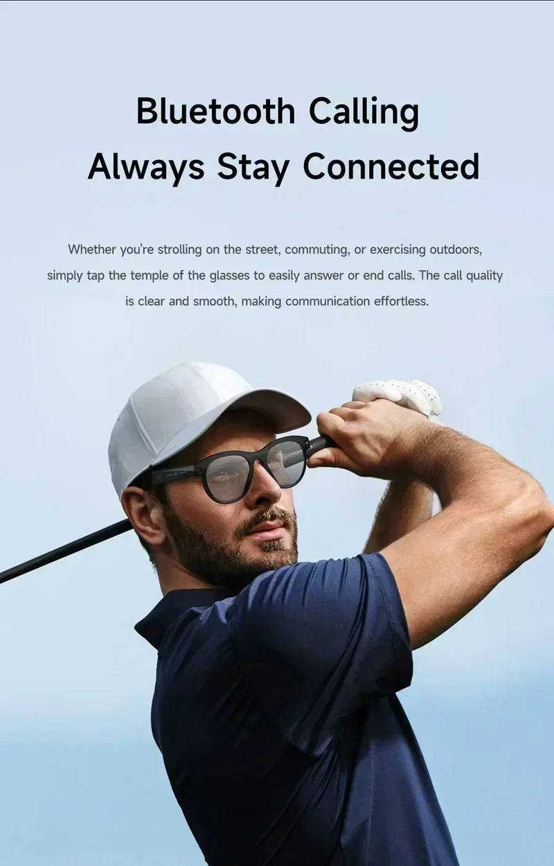Lenovo Smart AI Glasses 800W Pixels HD Color Changing Chat Translate Camera Bluetooth Call Voice Assistant Music Control Glasses