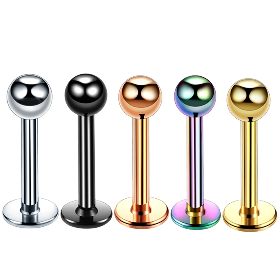 10pcs/lot 16G Surgical Steel Labret Ring Lip Piercing Ear Cartilage Lip Earrings Piercing Ombligo Ear Piercing Body Jewelry