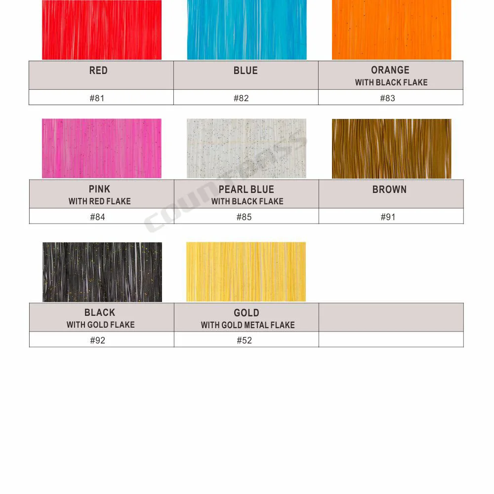 Countbass Fishing Lure Silicone Skirt Layers Material for DIY Spinner Rubber Jigs Buzzbait Tackle Craft