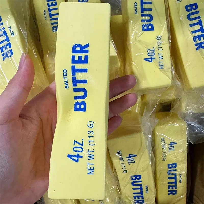 Squishy Elastic Butter Stick Fidget Toy in Cheese Shape Stress Relief Funny Decompression Prank Squeeze Toy for Anxiety Relief