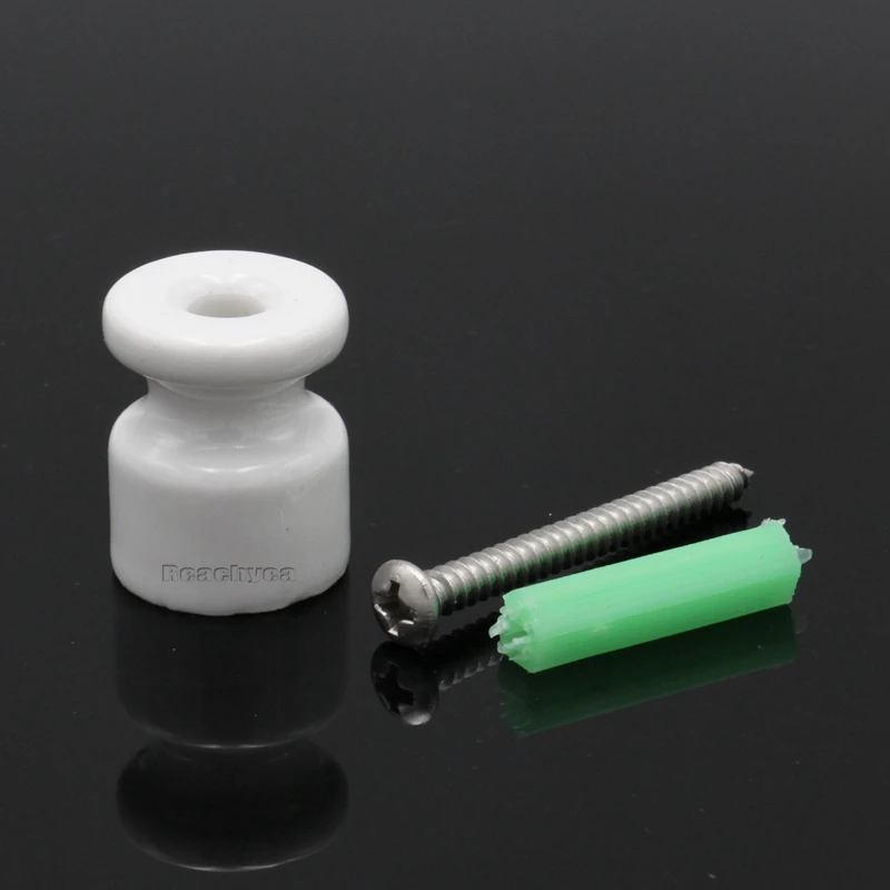 5 Pieces 10 Pieces Ceramic Wall Insulator for Wiring Porcelain Insulators Fabric Cable Fixings With Install Screw