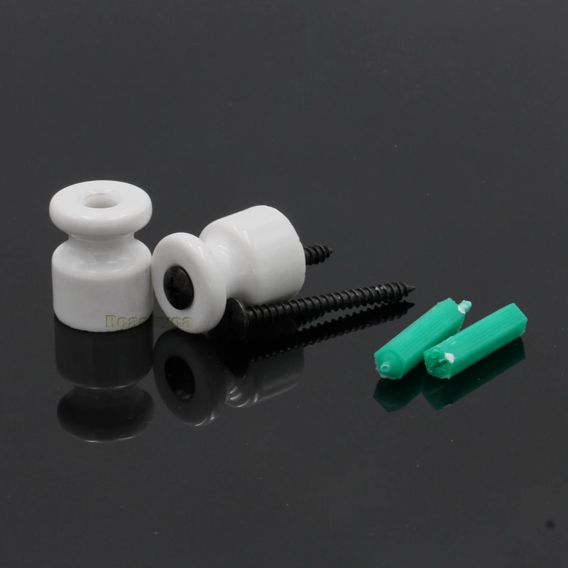 5 Pieces 10 Pieces Ceramic Wall Insulator for Wiring Porcelain Insulators Fabric Cable Fixings With Install Screw