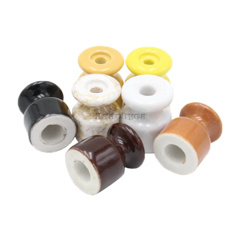 5 Pieces 10 Pieces Ceramic Wall Insulator for Wiring Porcelain Insulators Fabric Cable Fixings With Install Screw