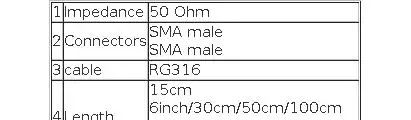 SMA Male to SMA Male Plug Jack RF Connector Pigtail Extension Cable RG174 RG178 RG316 RG58 RG142