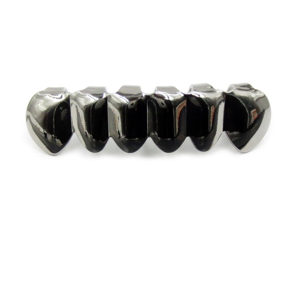 TOPGRILLZ New Fit Rose Gold Color Plated Hip Hop Teeth Grillz Caps Top&Bottom Grill Set for Christmas Party Vampire Tooth Grillz