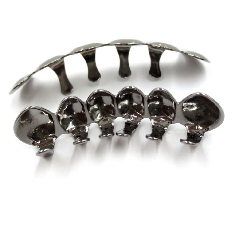 TOPGRILLZ New Fit Rose Gold Color Plated Hip Hop Teeth Grillz Caps Top&Bottom Grill Set for Christmas Party Vampire Tooth Grillz