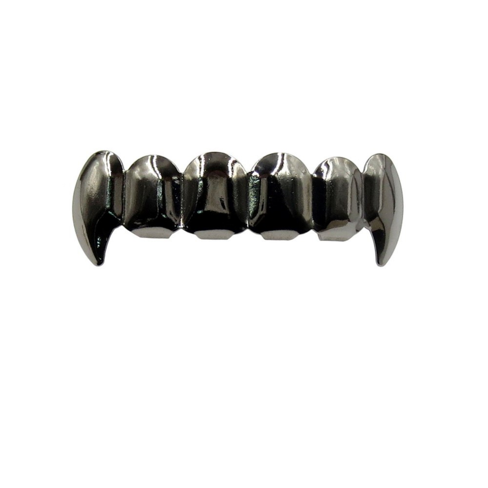 TOPGRILLZ New Fit Rose Gold Color Plated Hip Hop Teeth Grillz Caps Top&Bottom Grill Set for Christmas Party Vampire Tooth Grillz