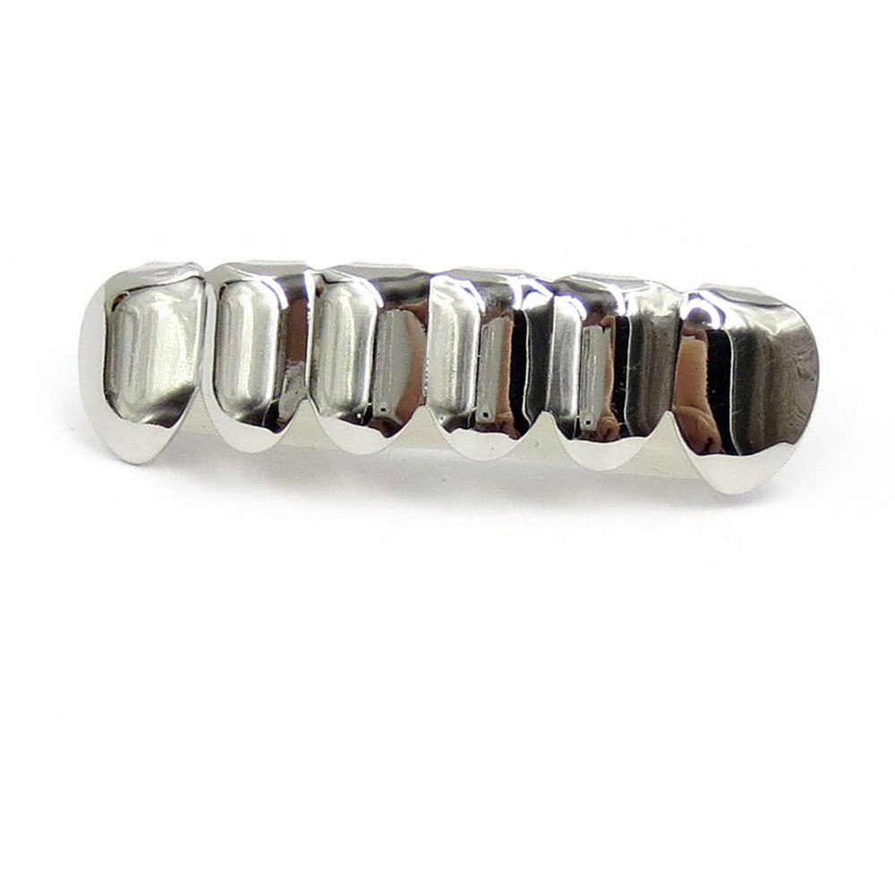 TOPGRILLZ New Fit Rose Gold Color Plated Hip Hop Teeth Grillz Caps Top&Bottom Grill Set for Christmas Party Vampire Tooth Grillz