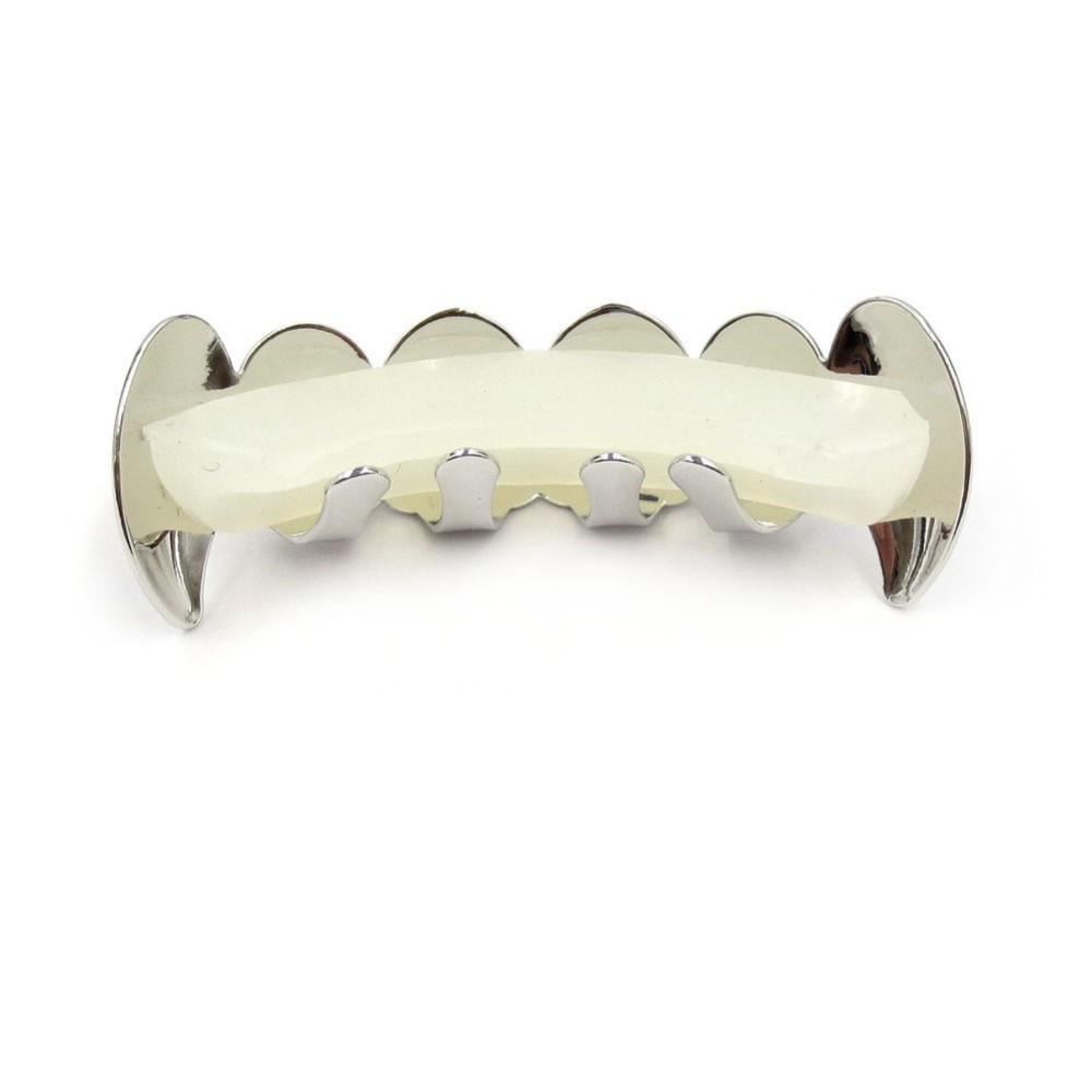TOPGRILLZ New Fit Rose Gold Color Plated Hip Hop Teeth Grillz Caps Top&Bottom Grill Set for Christmas Party Vampire Tooth Grillz