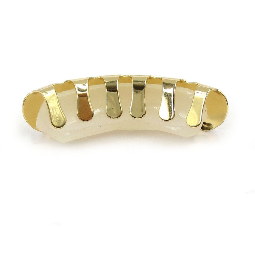 TOPGRILLZ New Fit Rose Gold Color Plated Hip Hop Teeth Grillz Caps Top&Bottom Grill Set for Christmas Party Vampire Tooth Grillz