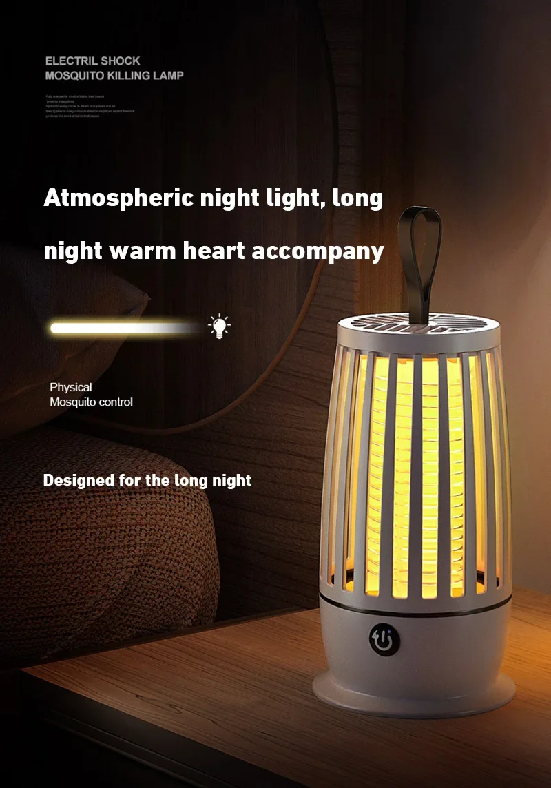 UV Mosquito Lamp Charging Portable Mosquito Killer Suitable For Indoor 360° Large Area Silent Mosquito Repellent IndoorOutdoor