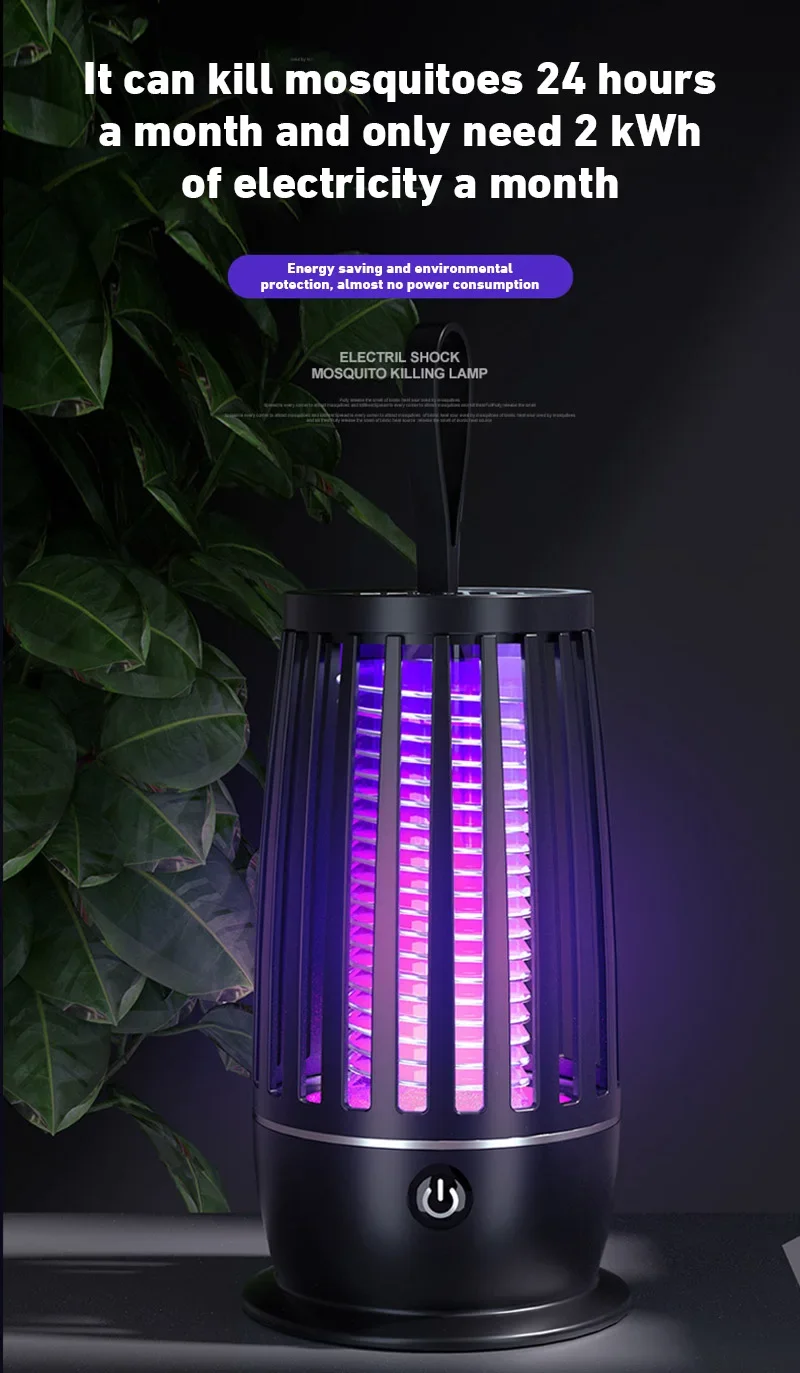 UV Mosquito Lamp Charging Portable Mosquito Killer Suitable For Indoor 360° Large Area Silent Mosquito Repellent IndoorOutdoor