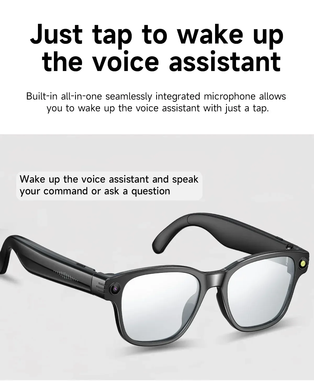 Lenovo 100MP Camera 8K HD Smart Glasses Chat GPT 260mAh Battery Bluetooth Call Voice Assistant Control Smart Glasses for Men