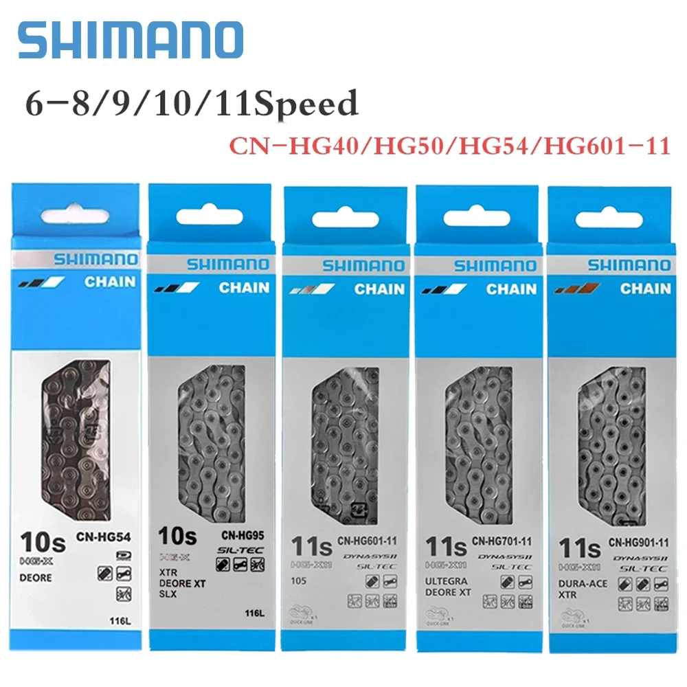 SHIMANO 9/10/11s Bicycle Chain Current 11v MTB Bike Accessories 8v 9v 10v 11v Current HG53 HG54 HG601 HG701 HG40 Road Bike Chain