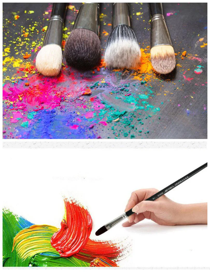 6pcs/Set High-Grade Weasel Hair Brush Paintbrush Tongue Peak Row Acrylic Paints Oil Paint Brush Set Drawing Art Supplies