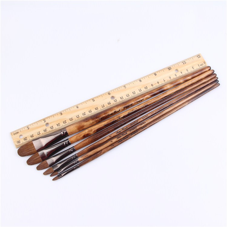 6pcs/Set High-Grade Weasel Hair Brush Paintbrush Tongue Peak Row Acrylic Paints Oil Paint Brush Set Drawing Art Supplies