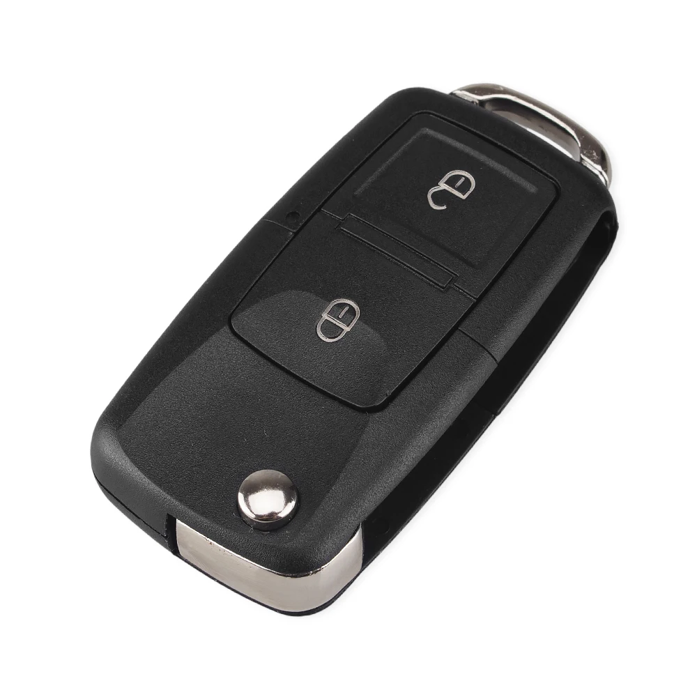 KEYYOU 2 Buttons Remote Flip Folding Car Key Shell for VW For Volkswagen MK4 Bora Golf 4 5 6 Passat Polo Bora Touran