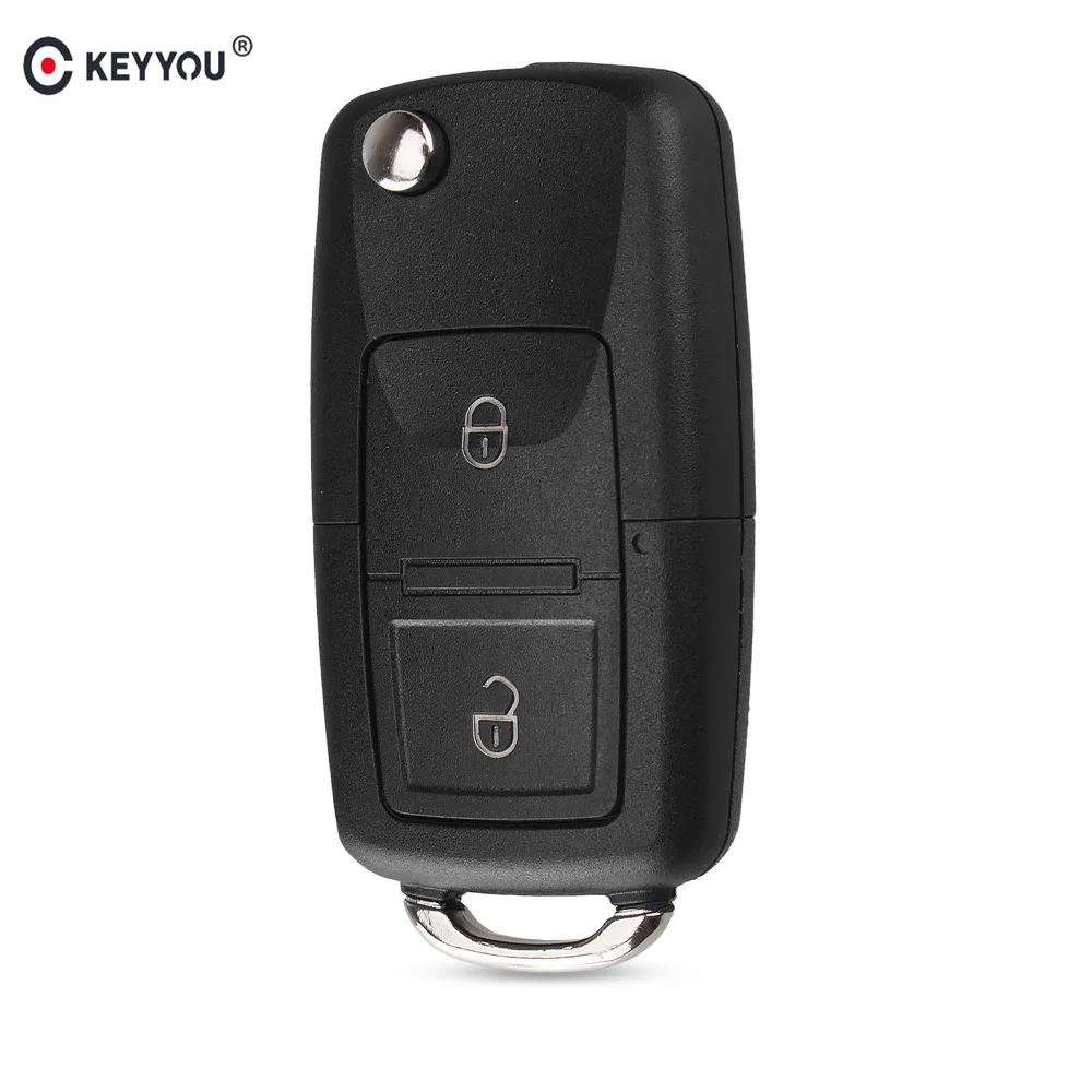 KEYYOU 2 Buttons Remote Flip Folding Car Key Shell for VW For Volkswagen MK4 Bora Golf 4 5 6 Passat Polo Bora Touran