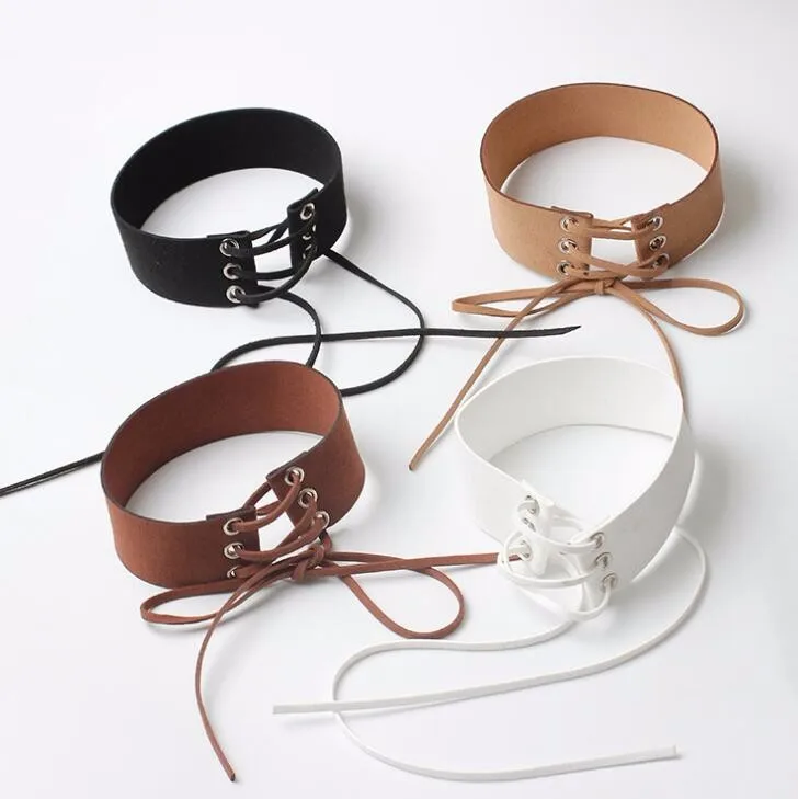 XIYANIKE New Wide Black Velvet Choker Necklace Belt Chokers Necklaces Tied Pink Chocker collares collier ras du cou N672