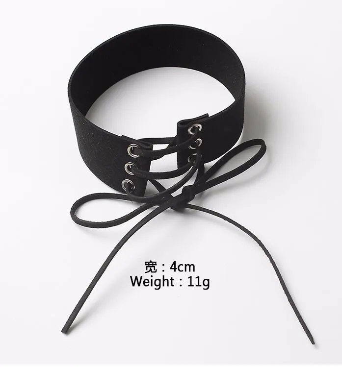 XIYANIKE New Wide Black Velvet Choker Necklace Belt Chokers Necklaces Tied Pink Chocker collares collier ras du cou N672
