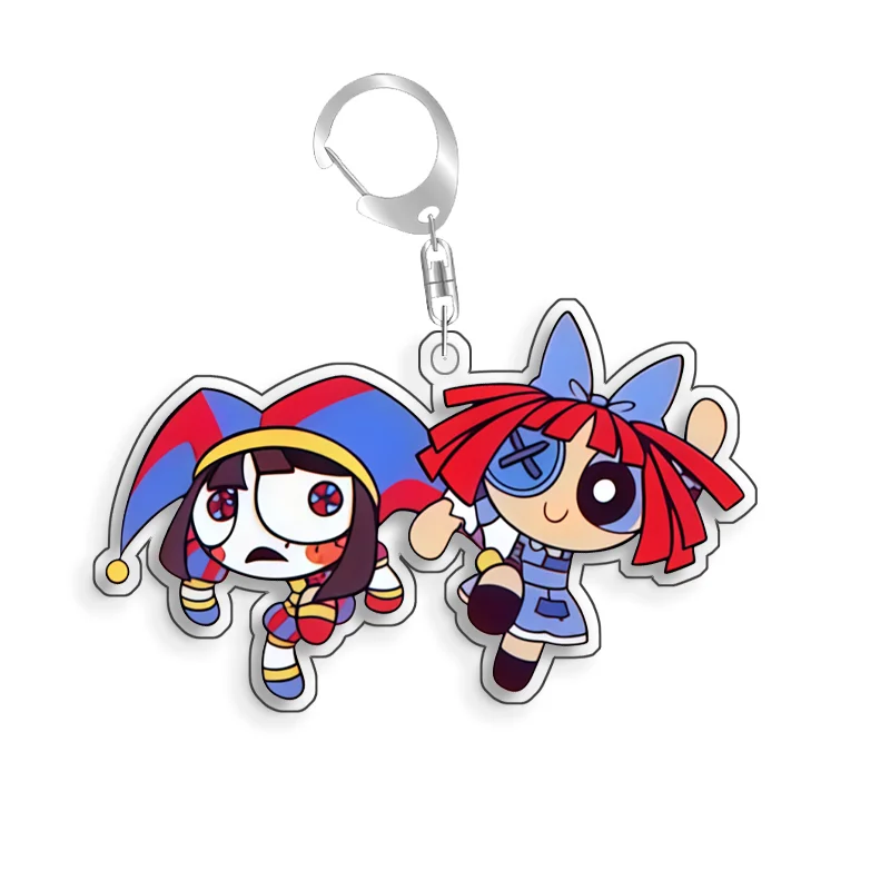 For The Amazing Digital Circus Jax Pomni Ragatha Gangle Acrylic Selfmade Cute Cartoon Anime Keychain Pendant Toy Gifts 5cm