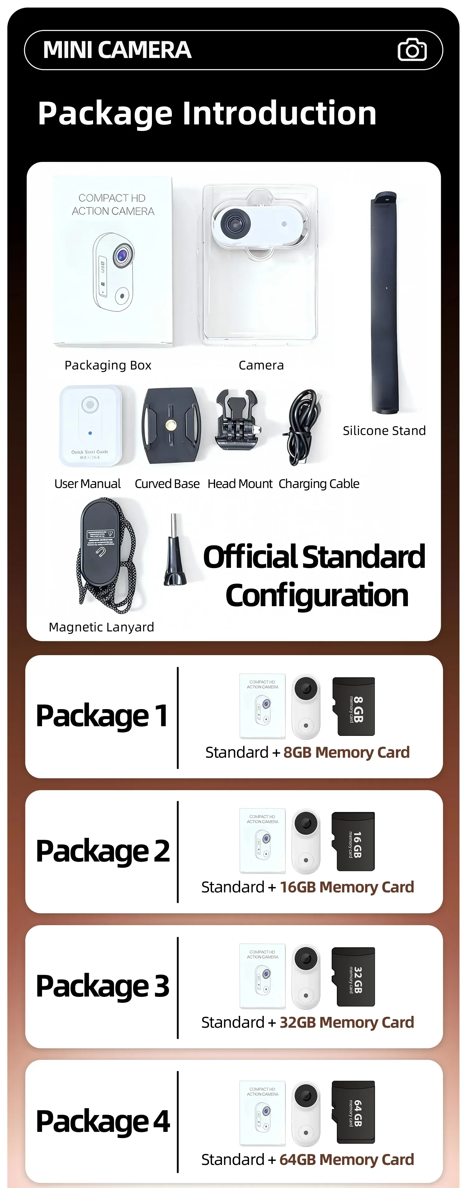 Lenovo Mini Action Camera 4K HD Thumb POV Camera Sports Camera Portable Wearable Helmet Recorder Magnetic Pocket Body Cam