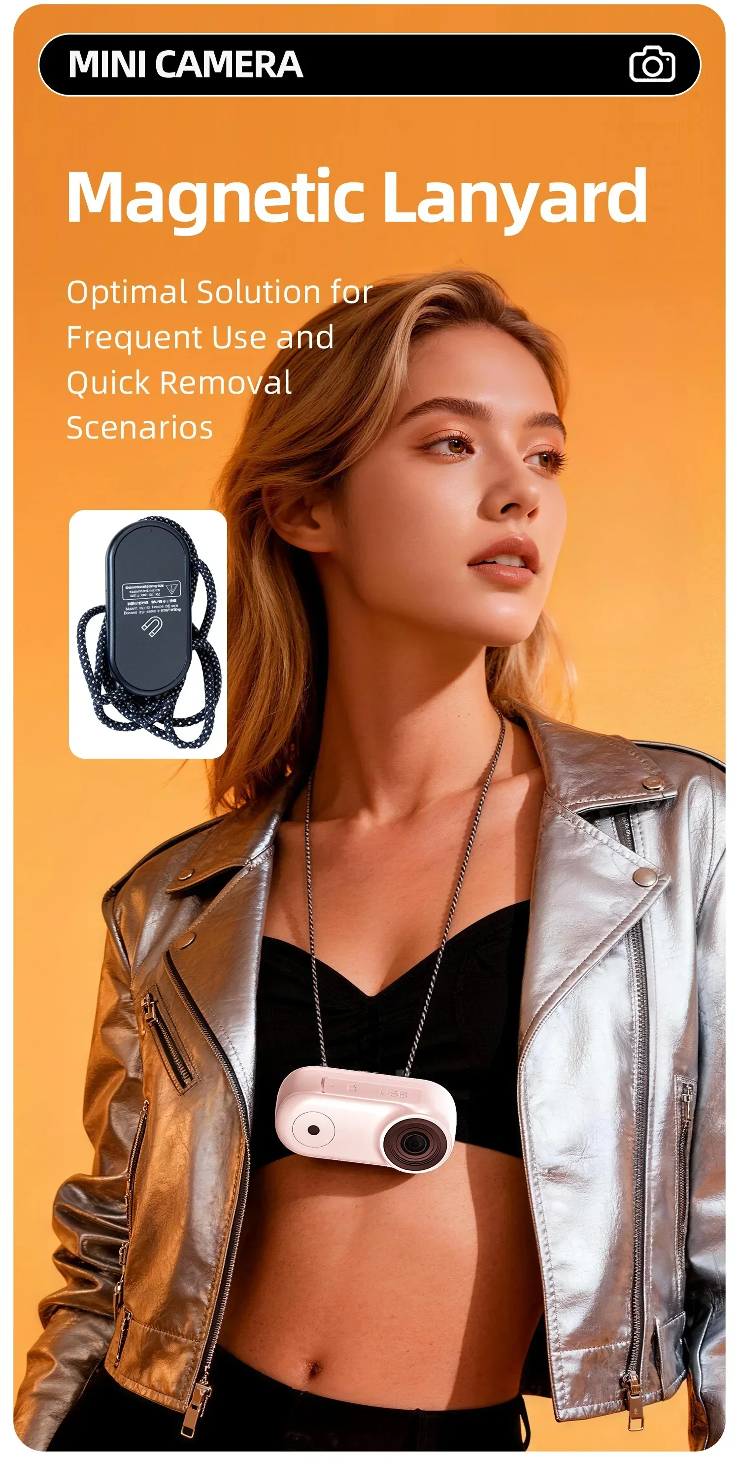 Lenovo Mini Action Camera 4K HD Thumb POV Camera Sports Camera Portable Wearable Helmet Recorder Magnetic Pocket Body Cam