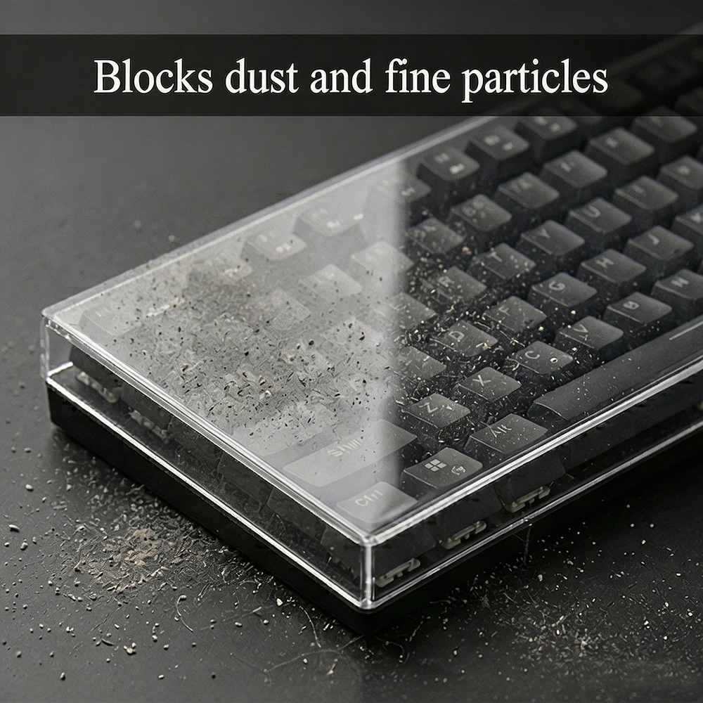 Clear Acrylic Mechanical Keyboard Dust Cover Protector Case For 60 96 98 104/108Key Transparent Anti-Dust Keyboard & Mouse Cover