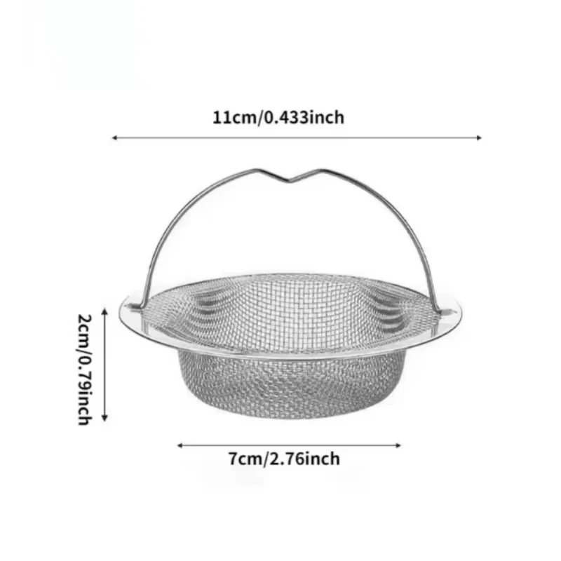 1Pc Stainless Steel Kitchen Sink Filter, Garbage Food Residue/Hair Catcher, Keep Your Bathtub