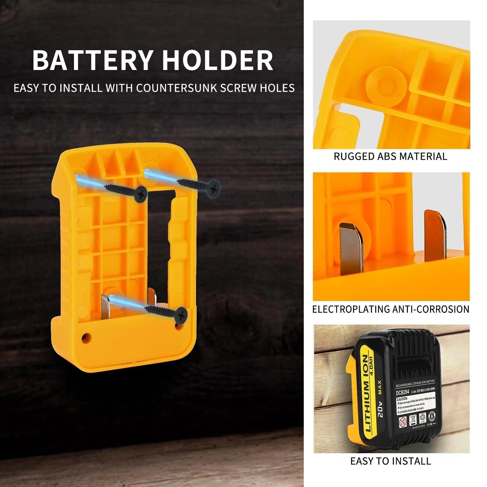 1 Pack USB Charger Adapter for Dewalt 18V Battery – Type-C Fast Charging + USB Port, Work Belt Mount Holder
