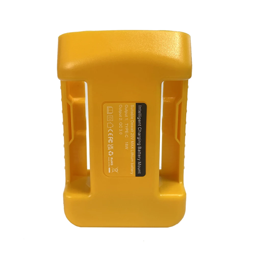 1 Pack USB Charger Adapter for Dewalt 18V Battery – Type-C Fast Charging + USB Port, Work Belt Mount Holder