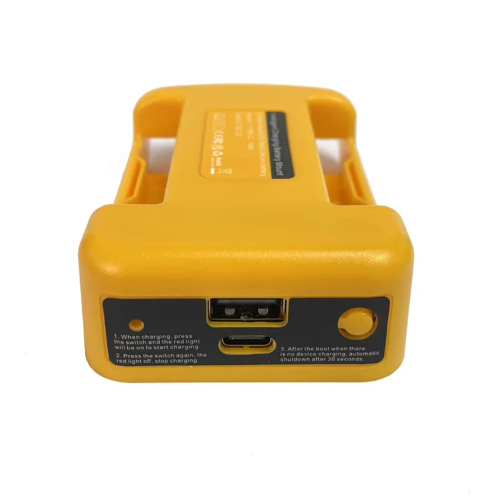 1 Pack USB Charger Adapter for Dewalt 18V Battery – Type-C Fast Charging + USB Port, Work Belt Mount Holder