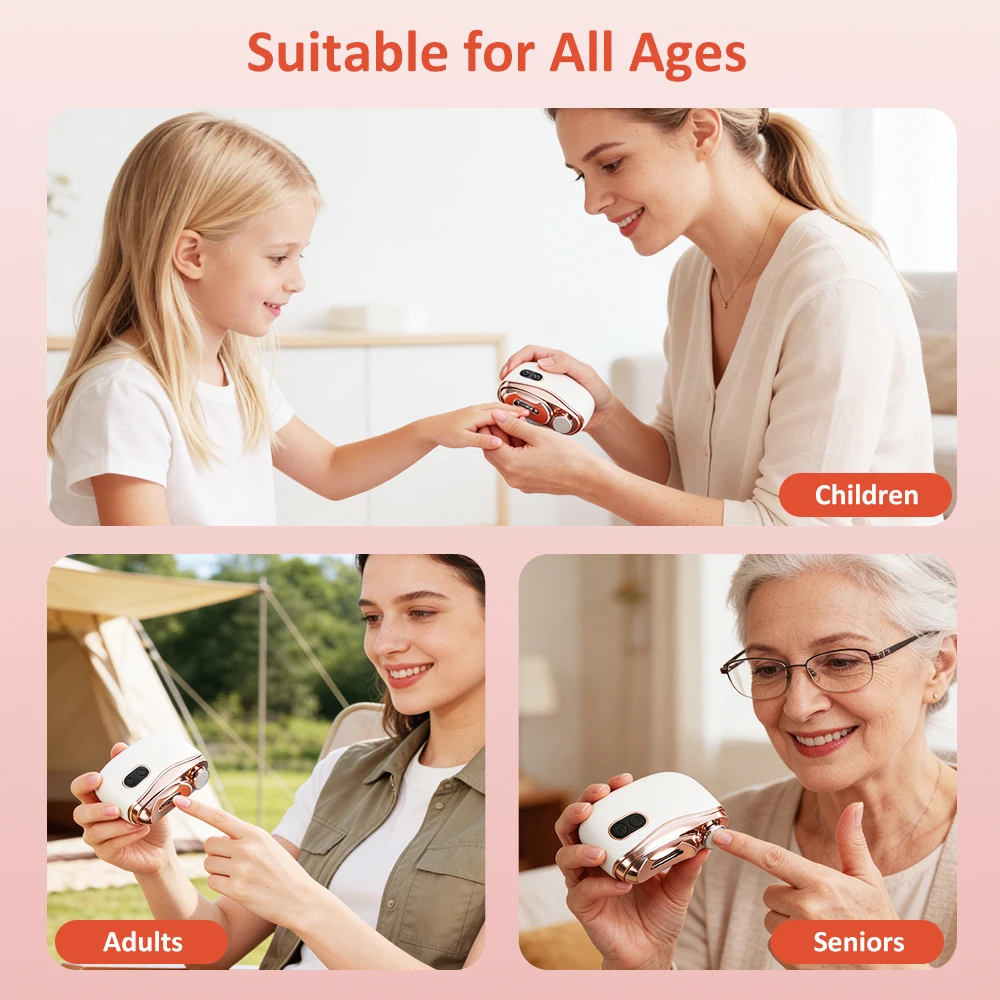 Electric Nail Clipper 2 in 1 Trimmer&Polisher 2 Speed Safety Nail Cutter with LED Light Nail Dust Storage for Baby Kids Adult