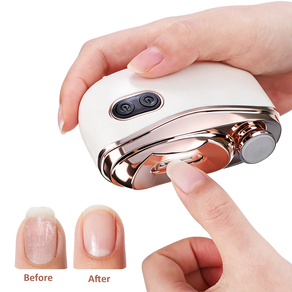 Electric Nail Clipper 2 in 1 Trimmer&Polisher 2 Speed Safety Nail Cutter with LED Light Nail Dust Storage for Baby Kids Adult