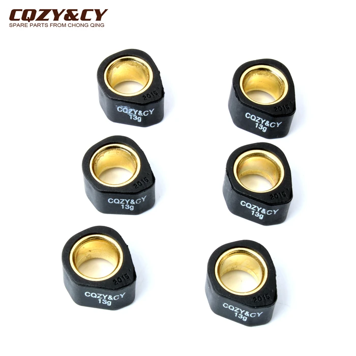 6PC Racing Variator Roller Weights 20x15mm 8g 10g 13g 15g 19g For Suzuki Burgman K2 K6 Uc Epicuro Ux Sixteen K8 125cc 150cc