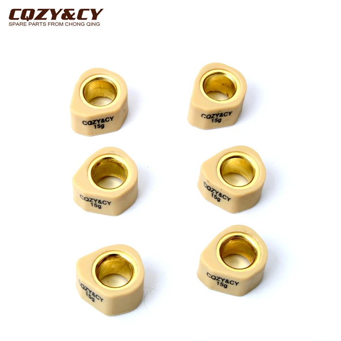 6PC Racing Variator Roller Weights 20x15mm 8g 10g 13g 15g 19g For Suzuki Burgman K2 K6 Uc Epicuro Ux Sixteen K8 125cc 150cc