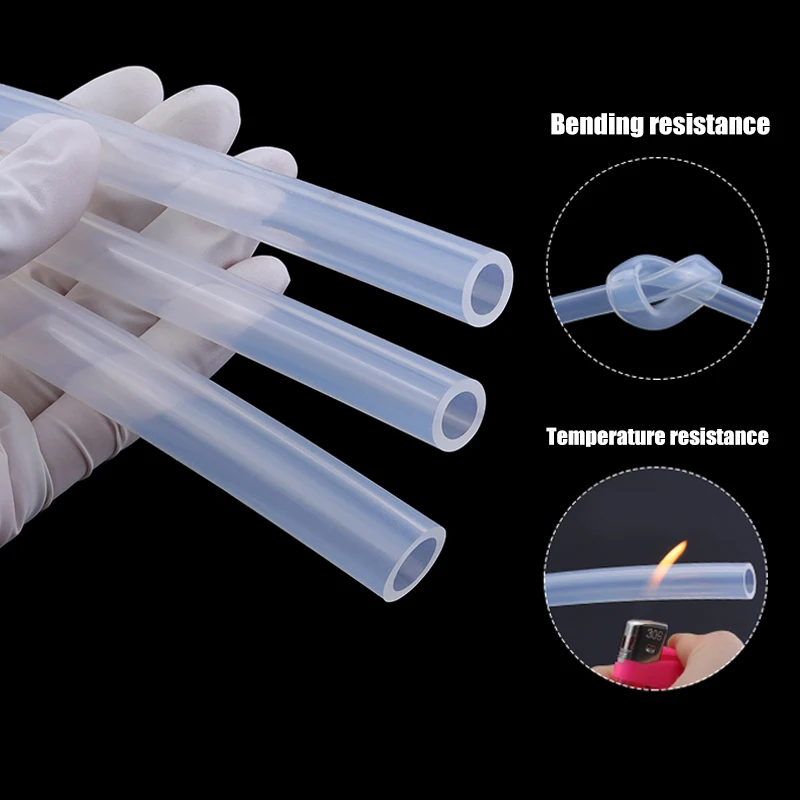 5/10M Food Grade Transparent Silicone Rubber Hose ID 0.5 1 2 3 4 5 6 7 8 9 10 MM OD Flexible Nontoxic Silicone Tube Clear Soft