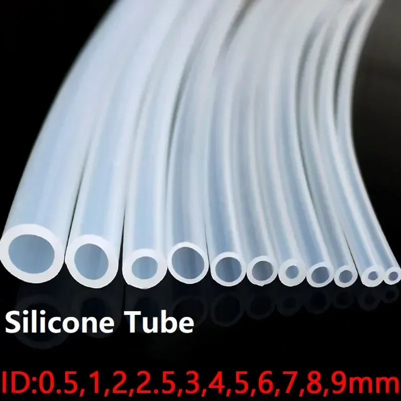5/10M Food Grade Transparent Silicone Rubber Hose ID 0.5 1 2 3 4 5 6 7 8 9 10 MM OD Flexible Nontoxic Silicone Tube Clear Soft