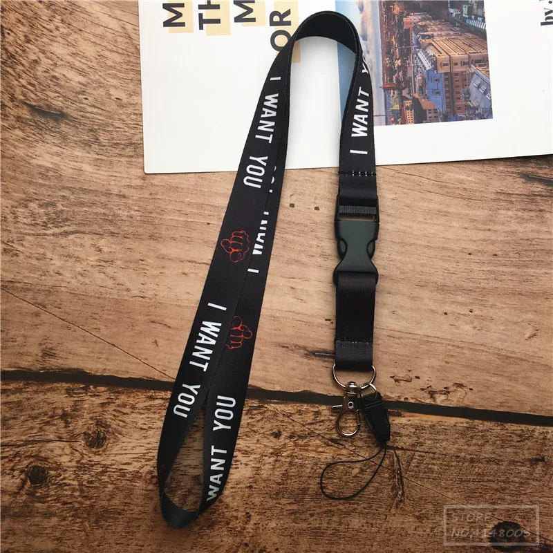2 in 1 Mobile Phone Lanyard Key Ring Sling Badge Neckband Keychain Anti-Lost Badges ID Cell Phone Rope Neck Straps