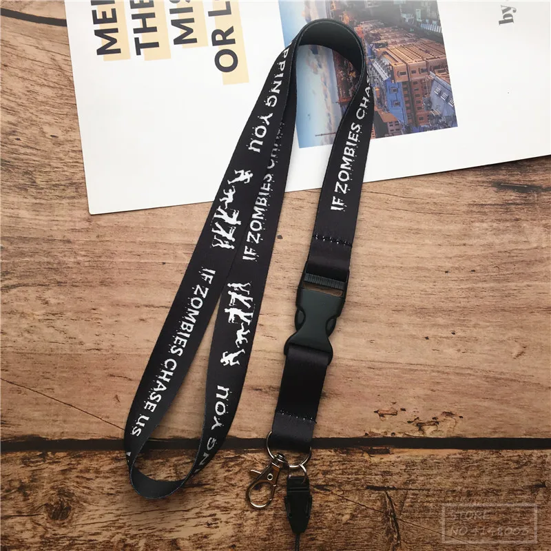 2 in 1 Mobile Phone Lanyard Key Ring Sling Badge Neckband Keychain Anti-Lost Badges ID Cell Phone Rope Neck Straps