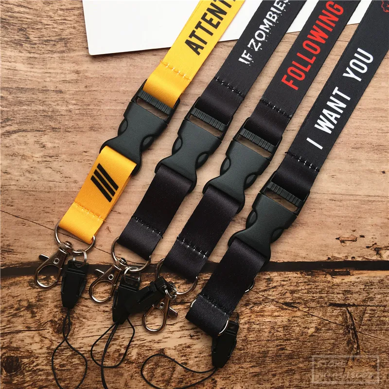 2 in 1 Mobile Phone Lanyard Key Ring Sling Badge Neckband Keychain Anti-Lost Badges ID Cell Phone Rope Neck Straps
