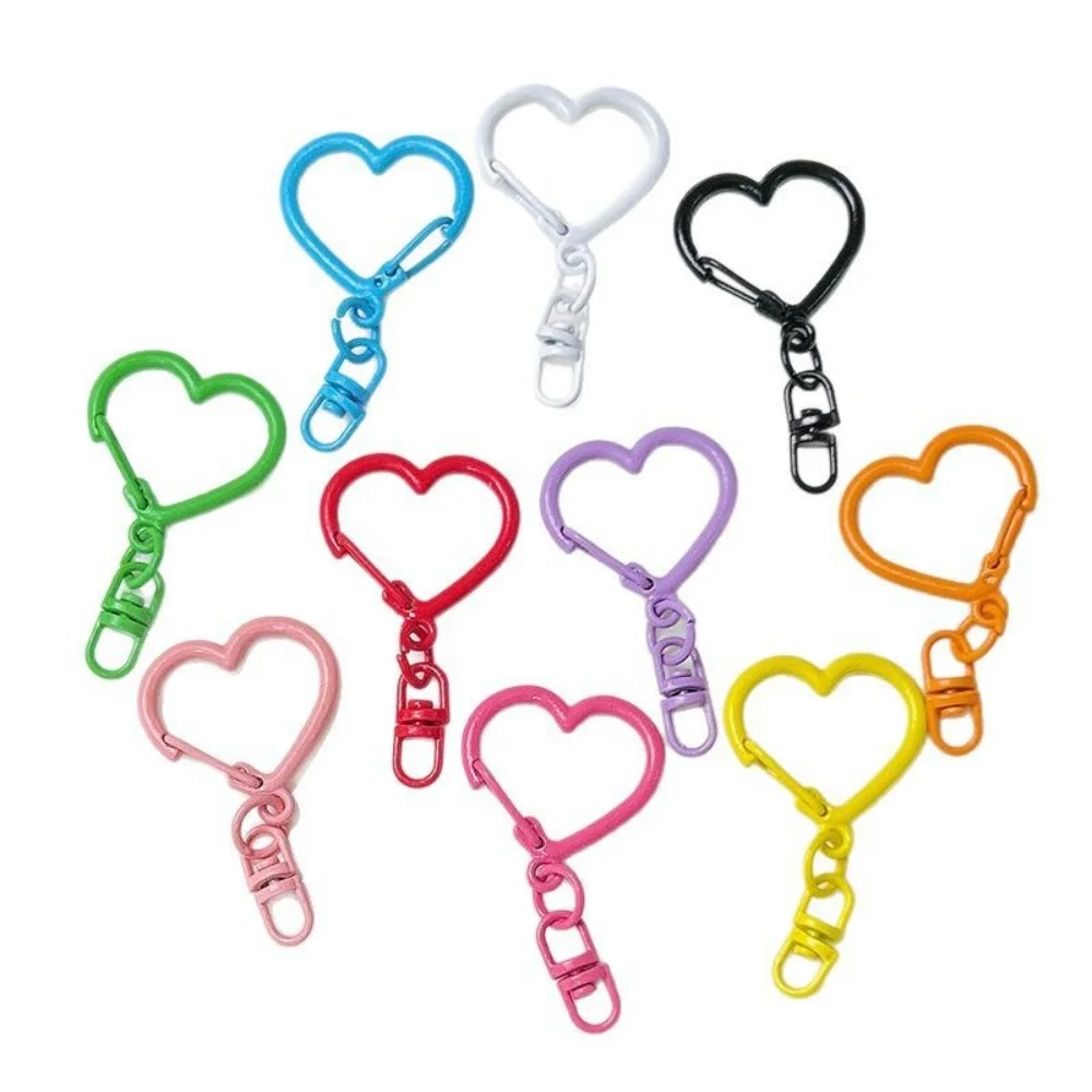 10/20/50pcs Candy Color Snap Hook Star Heart Keychain Lobster Clasp Hooks Key Ring Key Chain For DIY Jewelry Making Accessories