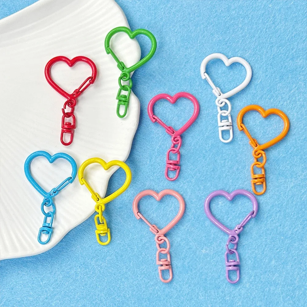 10/20/50pcs Candy Color Snap Hook Star Heart Keychain Lobster Clasp Hooks Key Ring Key Chain For DIY Jewelry Making Accessories